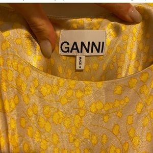 Ganni yellow slip dress